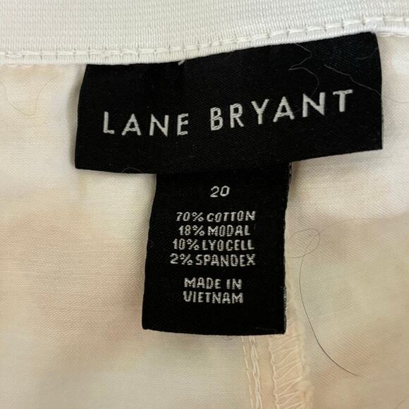 Lane Bryant Cargo Capri Pants Tie Dye Cream Peach Stretchy Modal Blend Size 20 - Picture 3 of 12